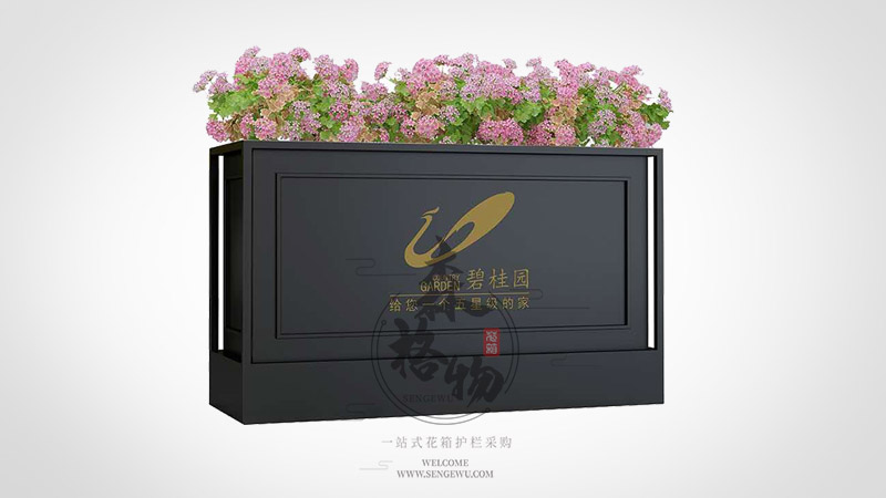 广场印LOGO不锈钢花箱